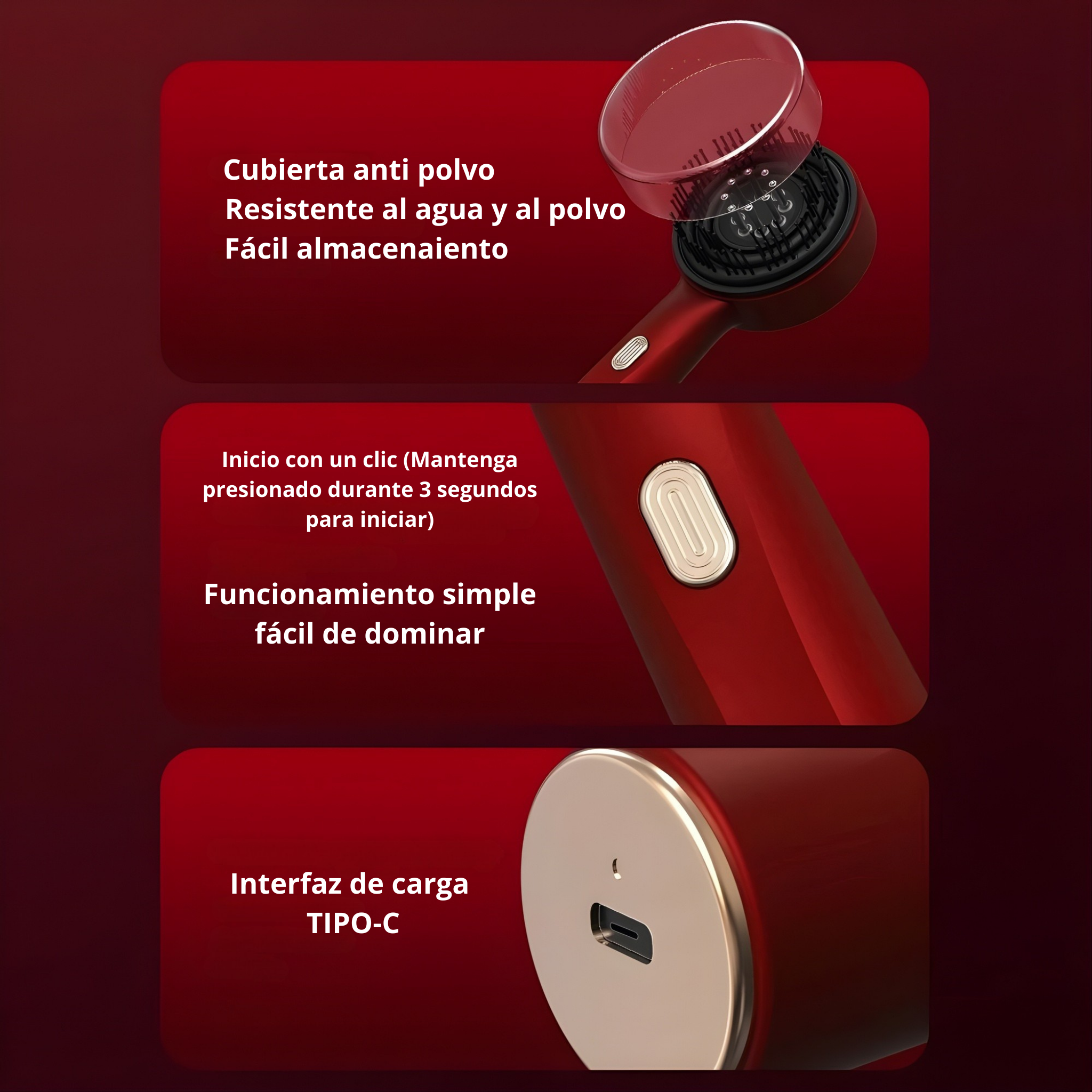 Peine anticaida de pelo con masaje